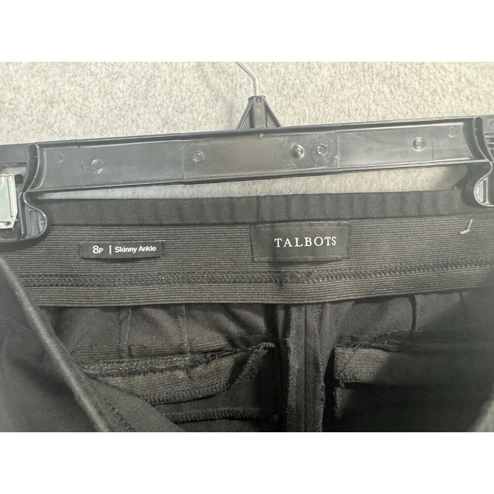 Talbots Skinny Ankle Pants Black Sz 8P Mid Rise Tapered Pull On Trouser EUC - Picture 6 of 9